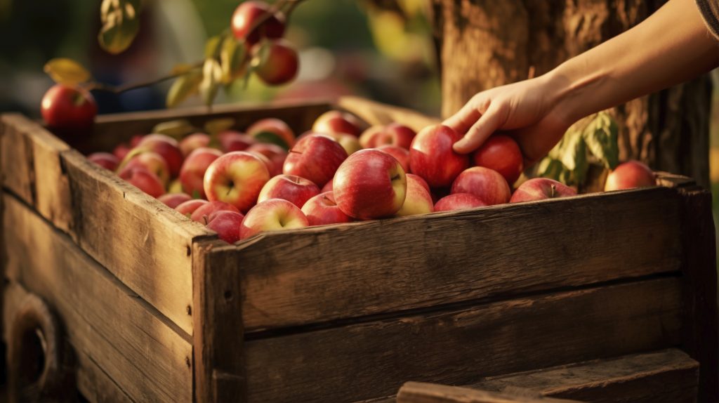Close Up Apples Being Arranged Shop