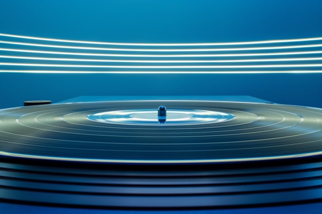 Modern turntable close up