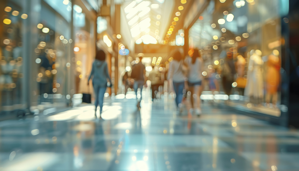Lifestyle scene from ordinary mall america